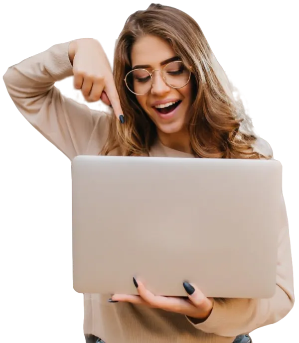Woman with computer